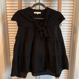 Black flutter sleeve top